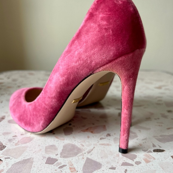 Gucci Pink Velvet Heels 474467  39  0 5 M - Picture 5 of 13